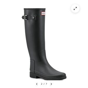 Hunter Tall Refined Black Rain Boot - Black Label
